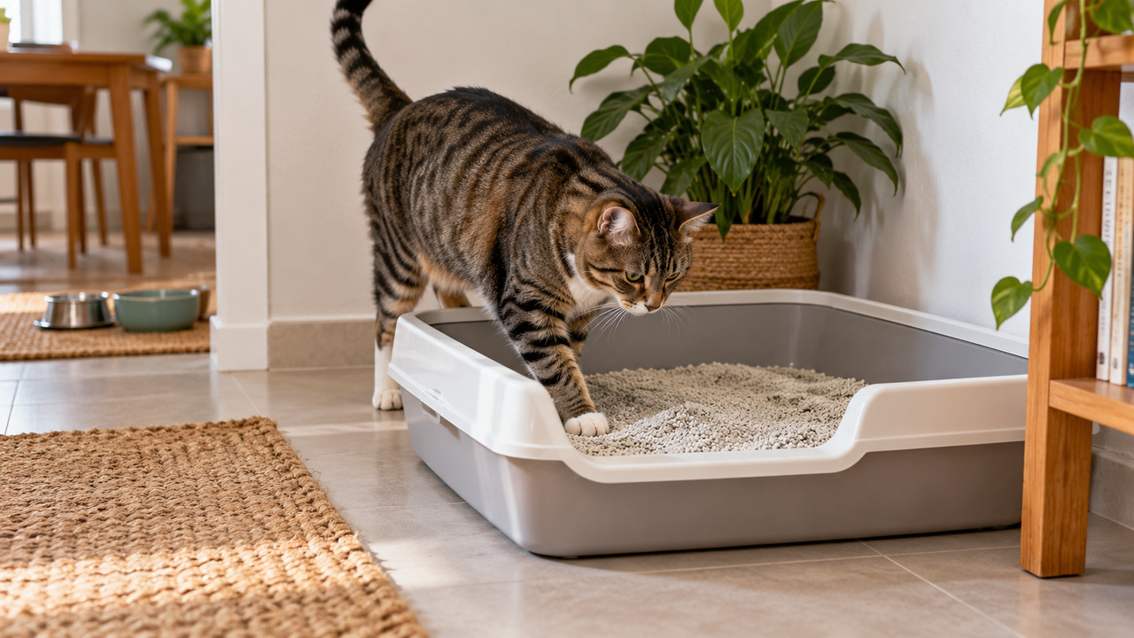 Tamanho, localização e limpeza da caixa influenciam o comportamento felino.