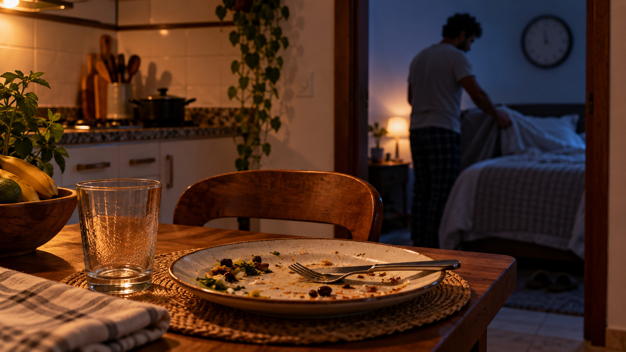 O horário do jantar pode influenciar os sintomas de refluxo.