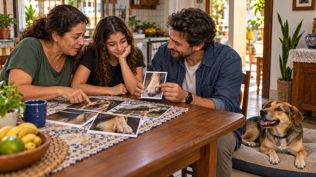As famílias organizaram visitas pensando no bem-estar do cachorro.