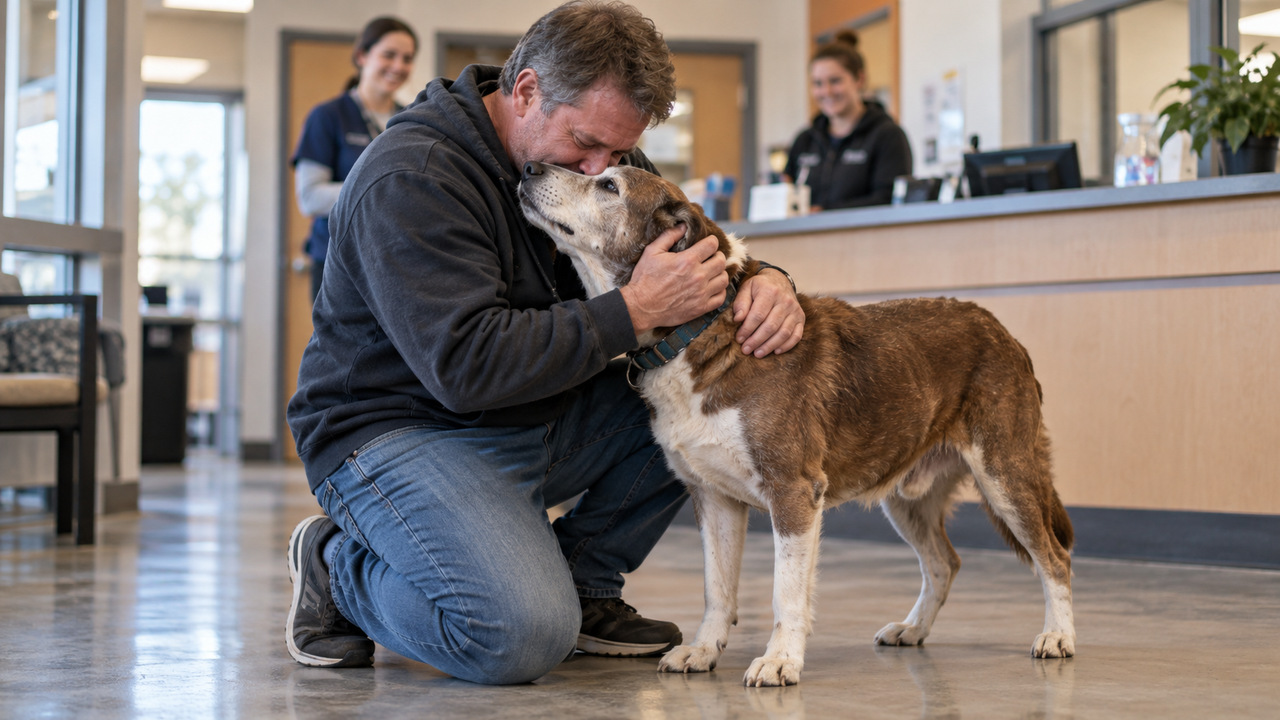 Microchip permitiu identificar o cão e facilitar o reencontro familiar.