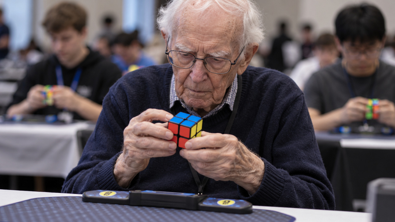 Resolver o cubo mágico em competição exige concentração e conhecimento dos movimentos.