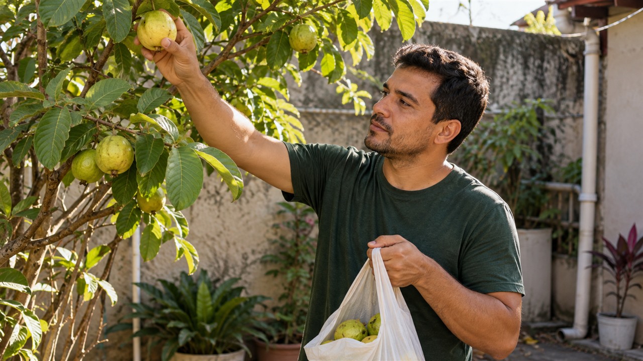 Dois gambás aproveitavam o cano para chegar até as frutas.