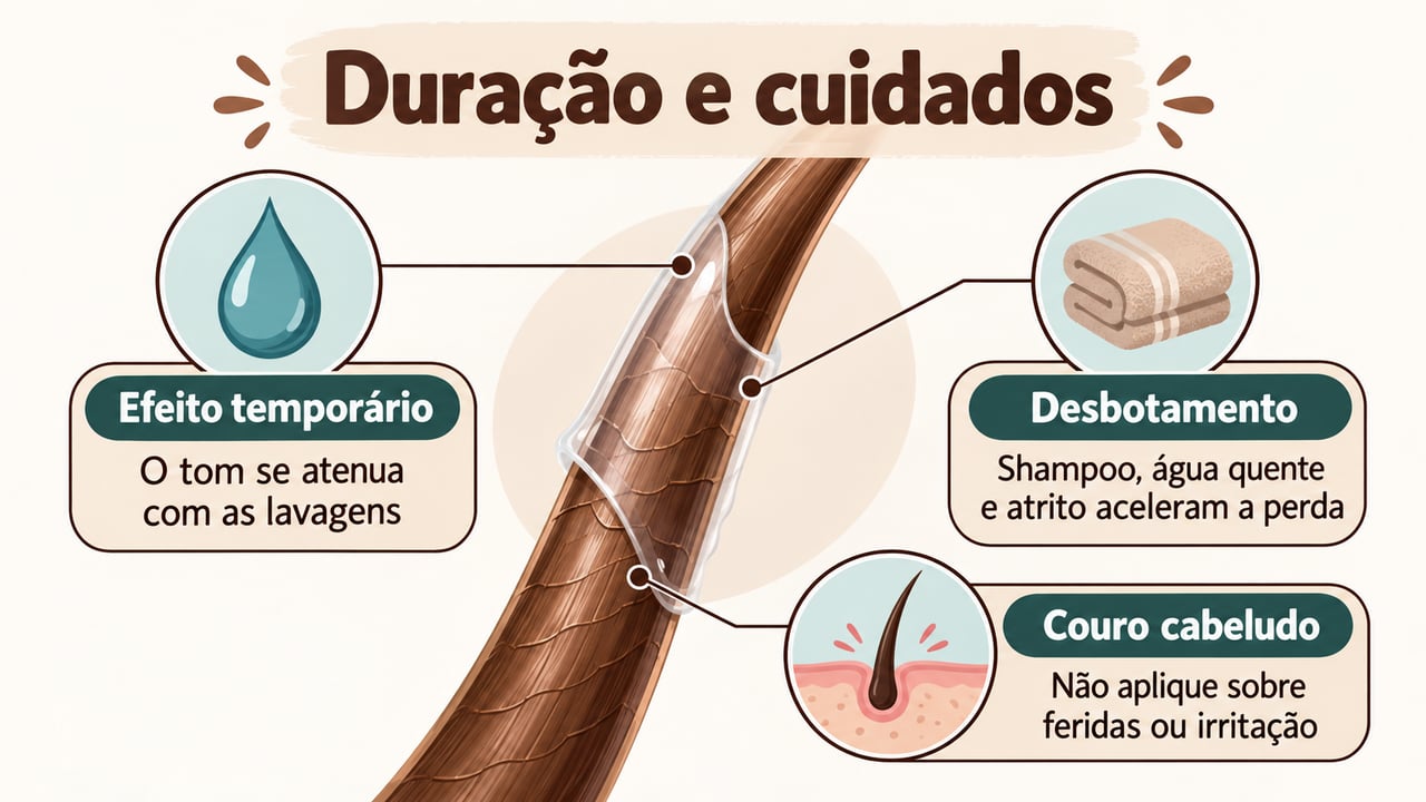 O tom tende a sair com as lavagens, e a mistura não deve ser aplicada sobre feridas ou irritação – Imagem ilustrativa criada por inteligência artificial