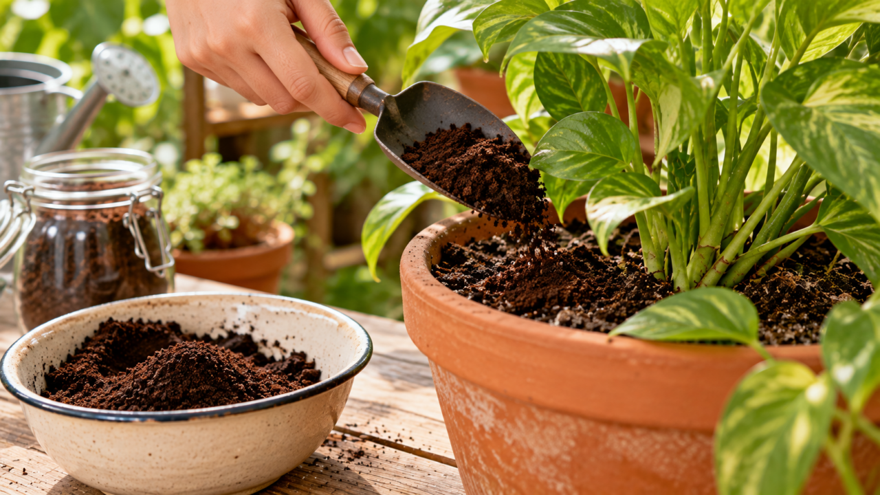 Antes de colocar borra de café no vaso, entenda como ela se decompõe, por que a quantidade importa e qual é a forma mais equilibrada de reaproveitá-la.