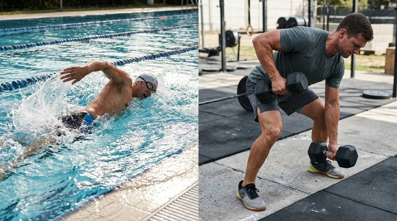 Por que nadar não aumenta tanto a densidade óssea? Entenda como a flutuação reduz o estímulo mecânico e quais exercícios ajudam a fortalecer os ossos.