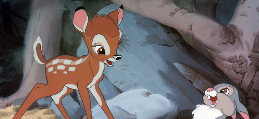O filme animado “Bambi”, de Walt Disney, foi lançado no ano de 1942