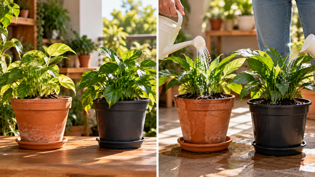 A mesma frequência de rega pode não funcionar em vasos de terracota e plástico. Veja como observar a umidade e adaptar os cuidados às suas plantas.