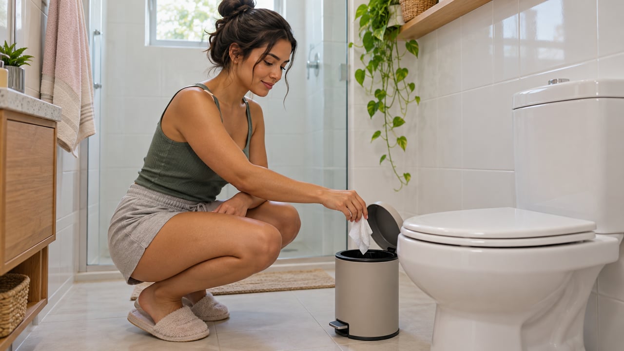 Mesmo os lenços umedecidos vendidos como descartáveis podem entupir o encanamento e devem ir para o lixo – Imagem ilustrativa criada por inteligência artificial