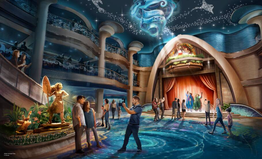 Ilustração mostra o Grand Hall do Disney Believe