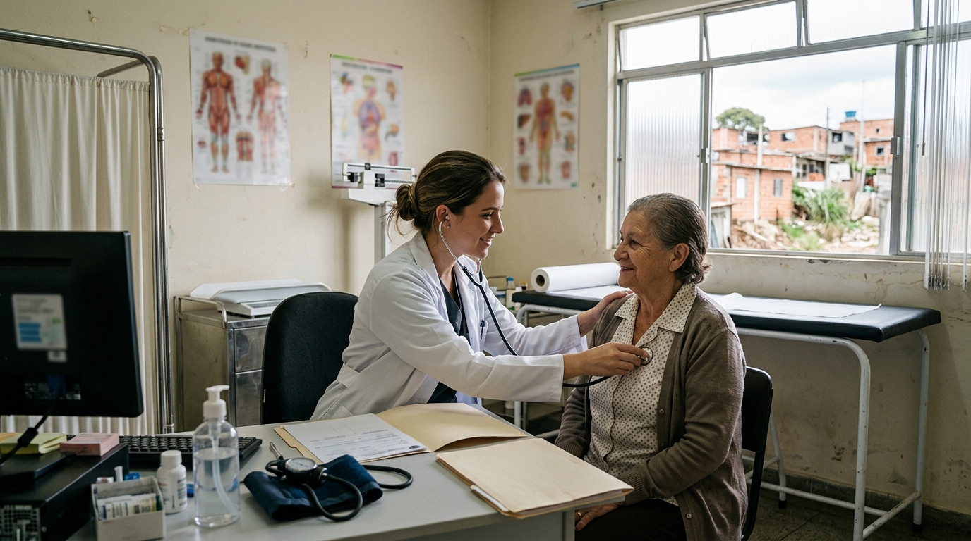 O retorno de profissionais formados no exterior fortalece o atendimento medico nas comunidades carentes.