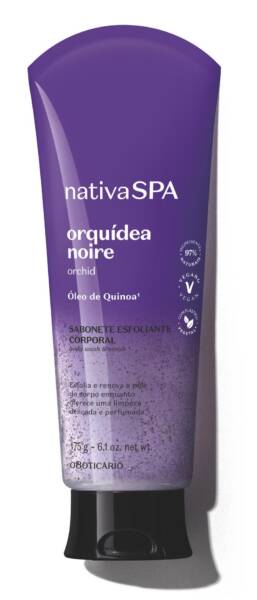 Durante a promoção, o Sabonete Esfoliante Corporal Nativa SPA Orquídea Noire de 200 ml passa de R$ 59,90 para R$ 50,90