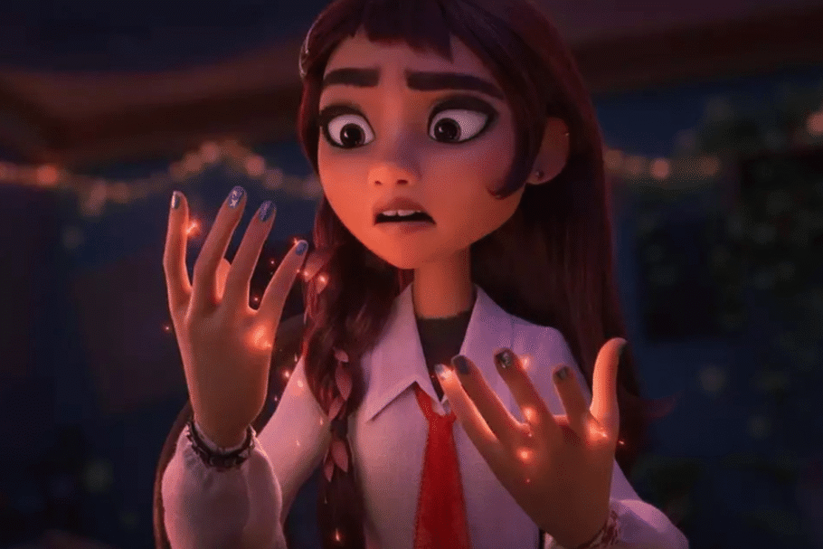 “Enfeitiçadas: Bem-vindos a Hexe” conta a história de uma jovem desajeitada que descobre ter poderes mágicos (Imagem: Reprodução digital | Disney Animation)