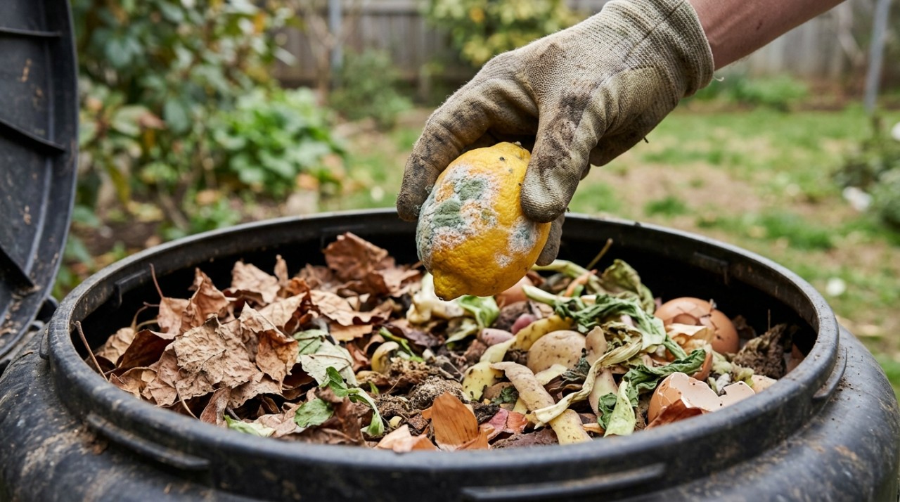 Uma das formas mais simples de reutilização é colocar o fruto no composto orgânico.