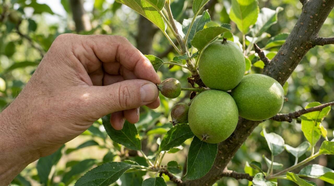 Como fazer o desbaste da macieira? Entenda o melhor momento para retirar frutos, quantas maçãs deixar por agrupamento e como preservar a produção.