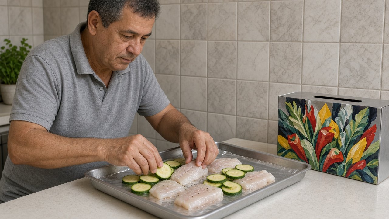 Na folha antiaderente, o lado fosco fica virado para a comida – Imagem ilustrativa criada por inteligência artificial