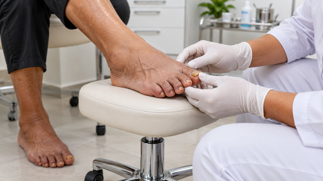 Fungo de unha não desaparece com escalda-pés e precisa de avaliação profissional – Imagem ilustrativa criada por inteligência artificial