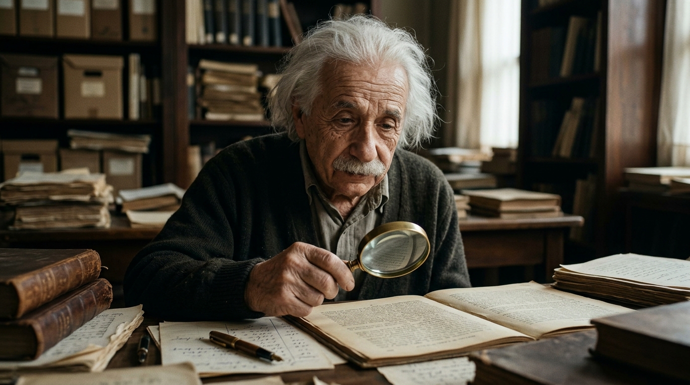 A frase combina a curiosidade associada a Einstein com uma autoria que não foi comprovada – Imagem ilustrativa criada por inteligência artificial
