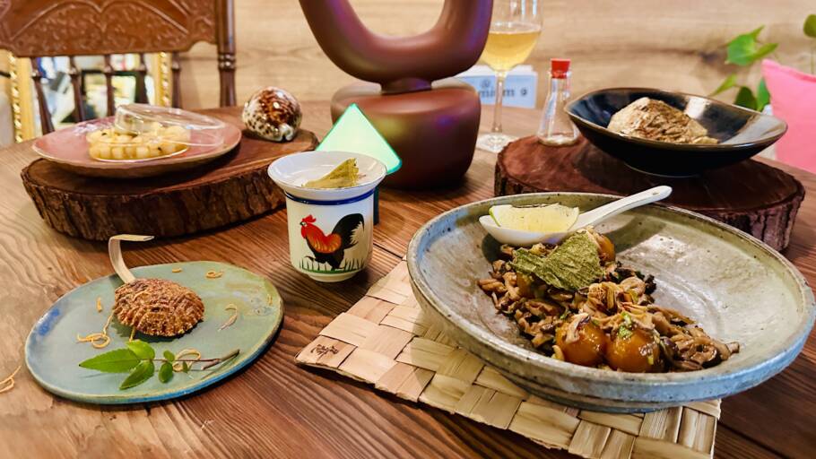 Pratos do Monsoon, restaurante vegano com selo Michelin em Taiwan, comandado pelo chef Ted Liao