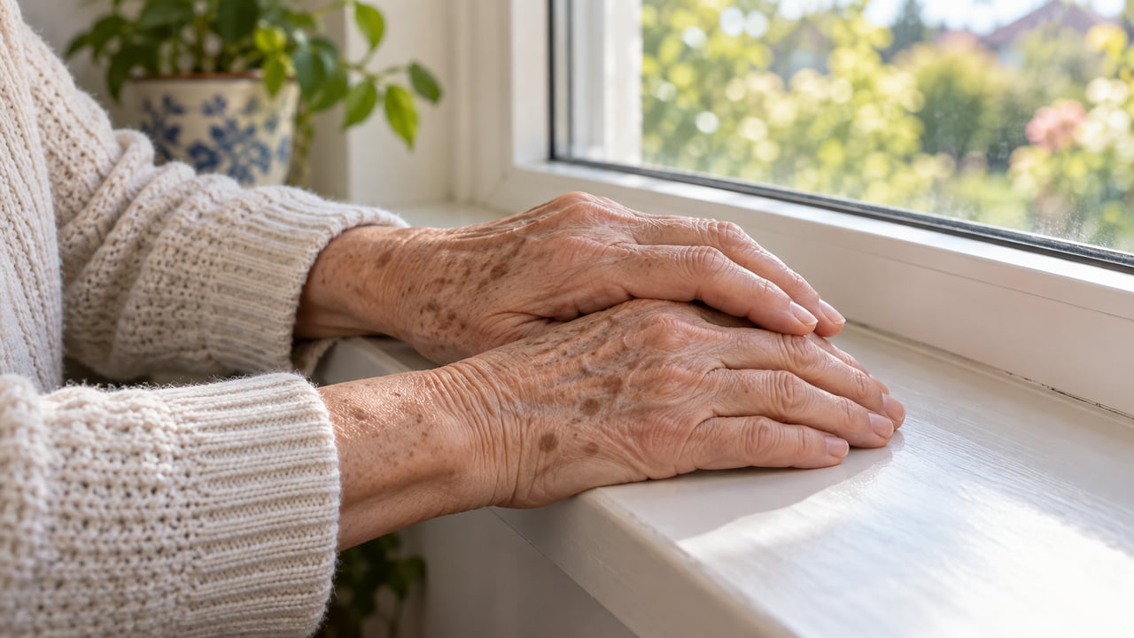 Parte da radiação UVA atravessa vidros e expõe as mãos mesmo dentro de casa – Imagem ilustrativa criada por inteligência artificial