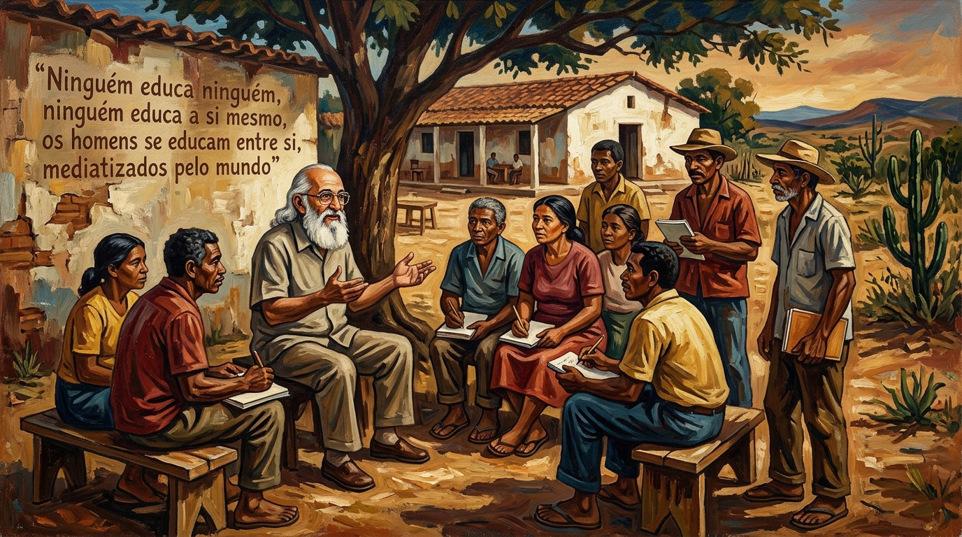 A troca horizontal de saberes fortalece a autonomia intelectual e cidadã.