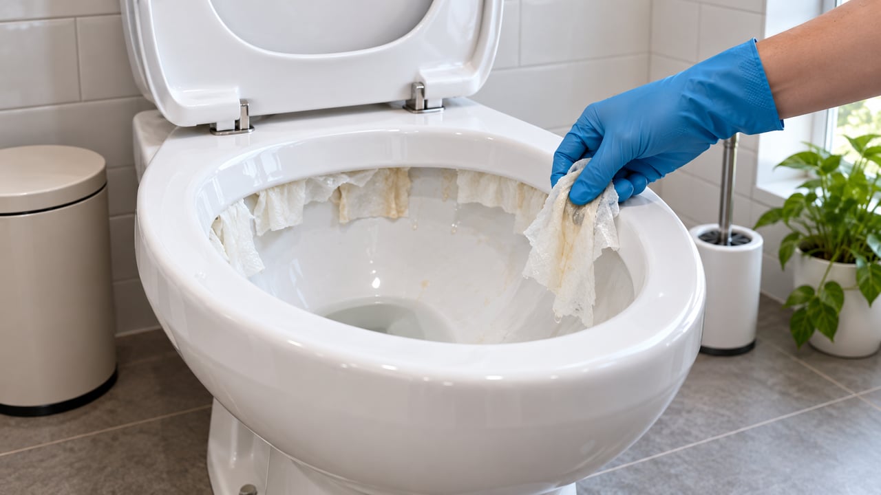 Use luvas, ventile o banheiro e nunca misture vinagre com água sanitária ou produtos clorados – Imagem ilustrativa criada por inteligência artificial