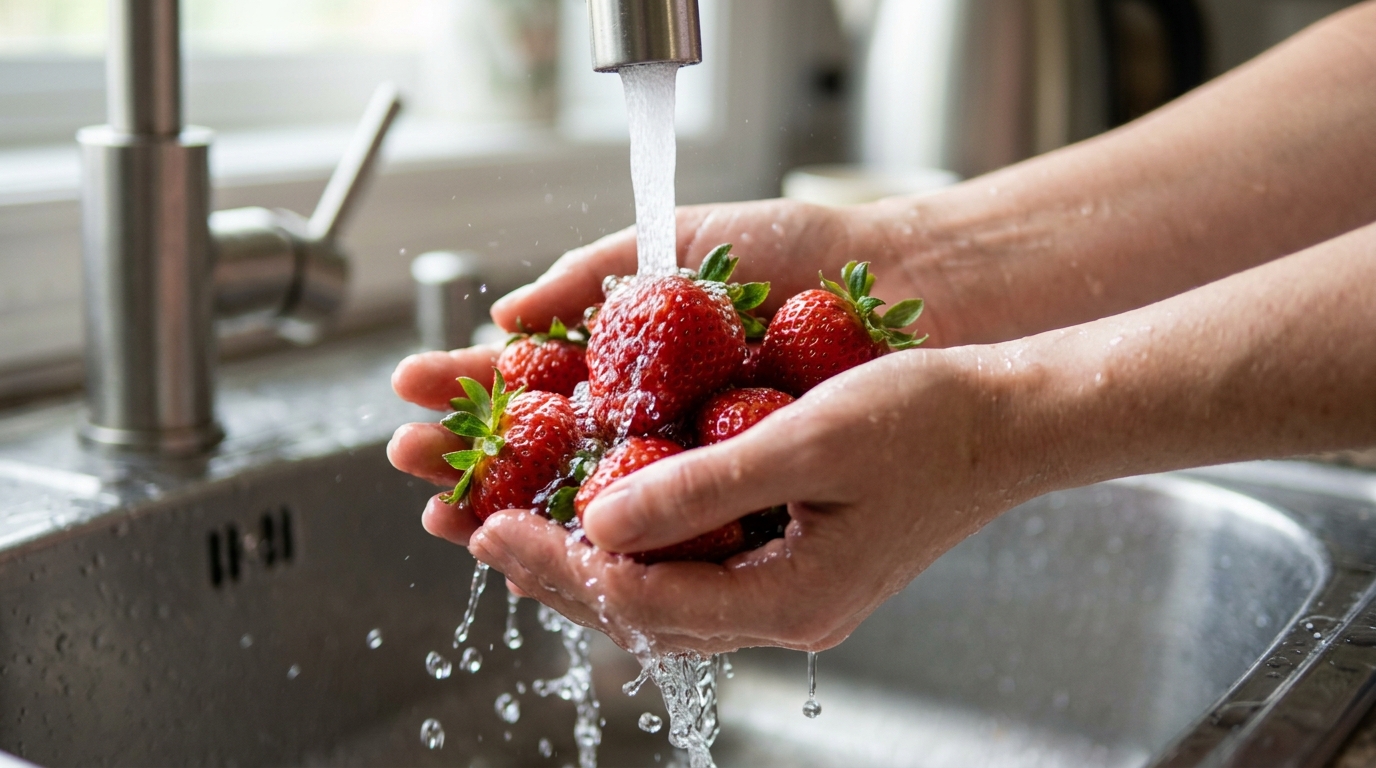 A casca porosa da fruta absorve os compostos químicos do sabao.