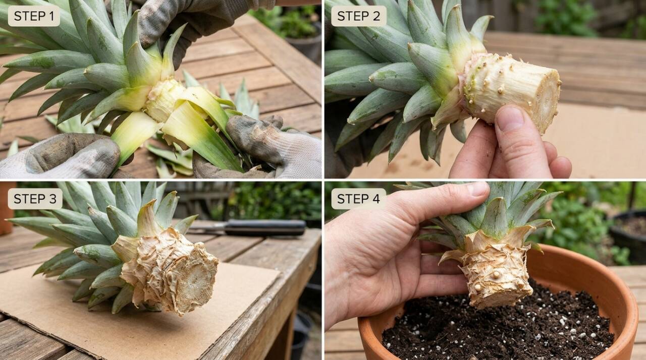 A parte de cima do abacaxi pode ser reaproveitada no cultivo. Saiba como preparar a coroa, escolher o substrato e regar sem favorecer o apodrecimento.