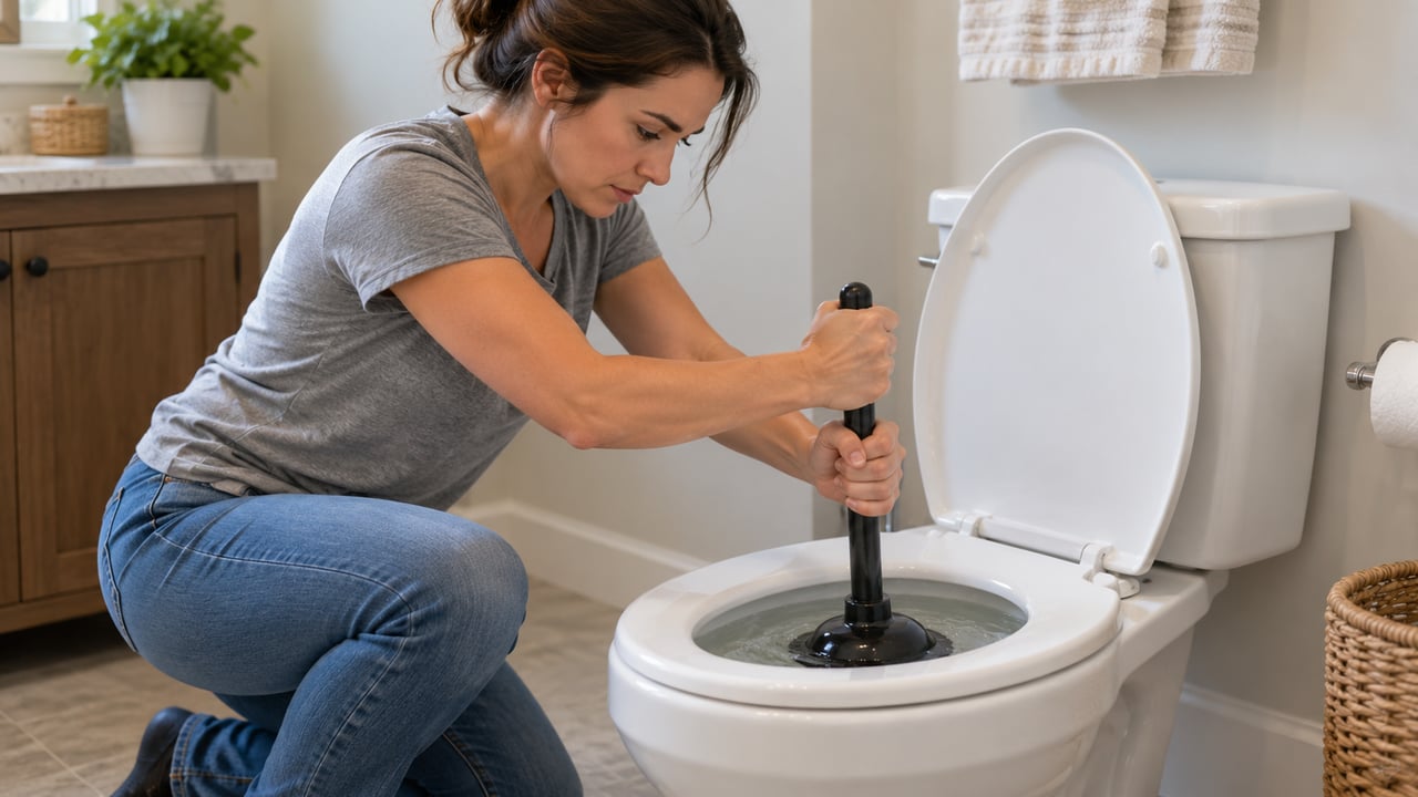 O desentupidor com flange costuma vedar melhor a saída e criar mais pressão – Imagem ilustrativa criada por inteligência artificial