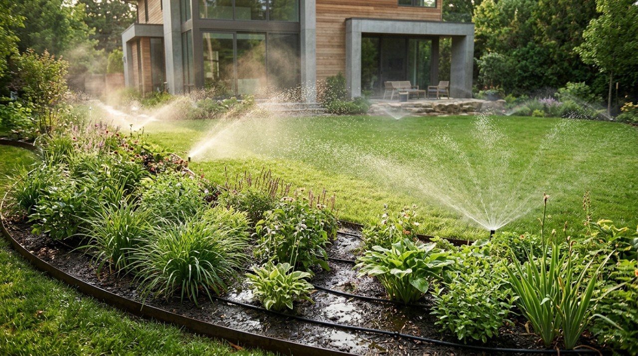 O sistema de irrigação automática não precisa ser igual em todo o jardim.