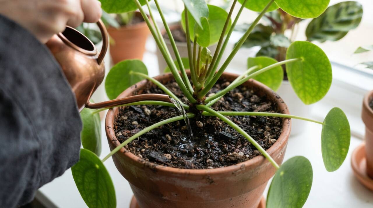 A terra do vaso está seca, mas a bromélia pode esconder água no centro das folhas. Entenda como a planta armazena líquido e quais cuidados tomar no jardim.