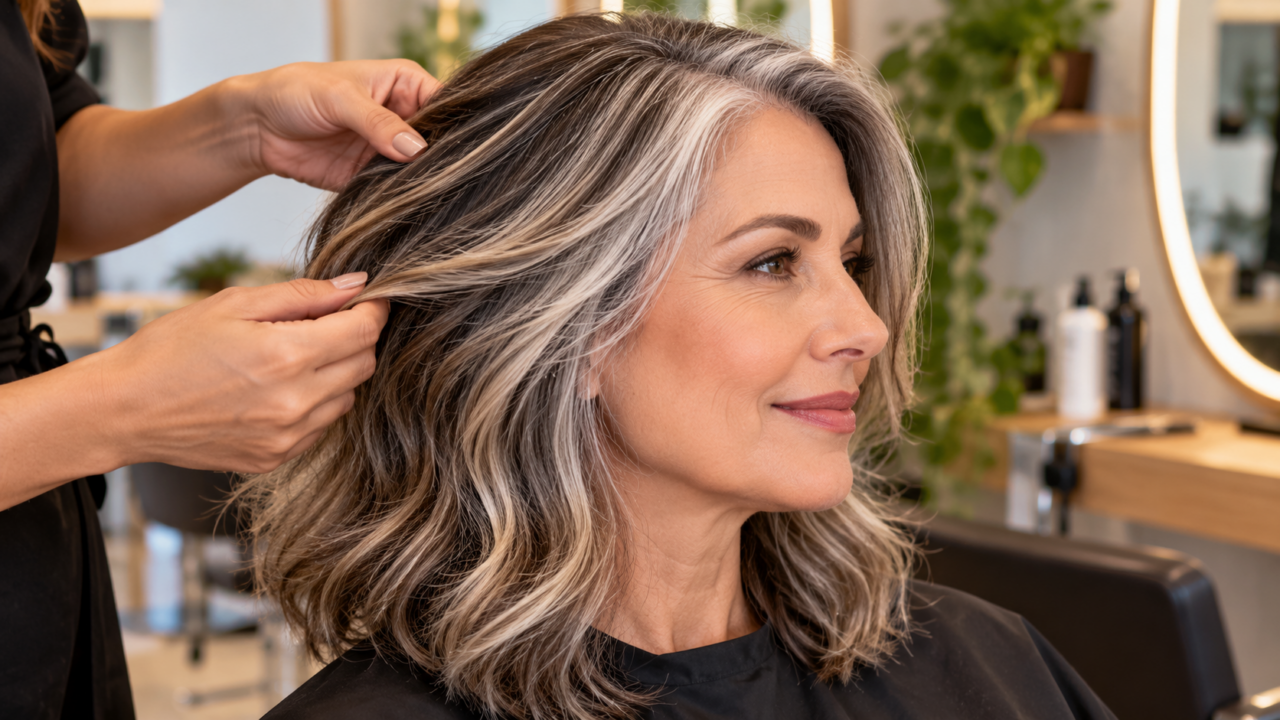 Cansada da raiz branca aparecendo poucos dias após a coloração? Conheça o blending dos grisalhos e entenda como a técnica suaviza o crescimento.