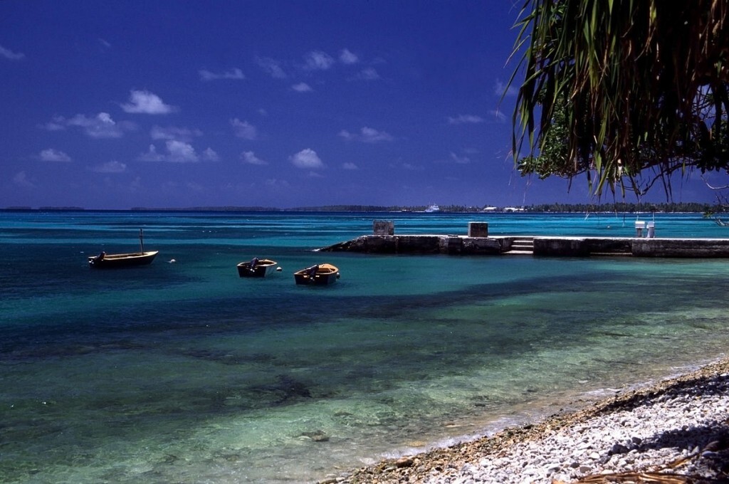 Praia de Funafuti, em Tuvalu