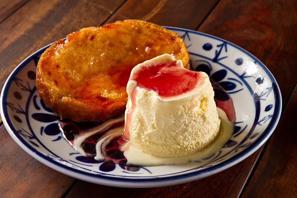 A rabanada portuguesa com sorvete da Quinta do Olivardo