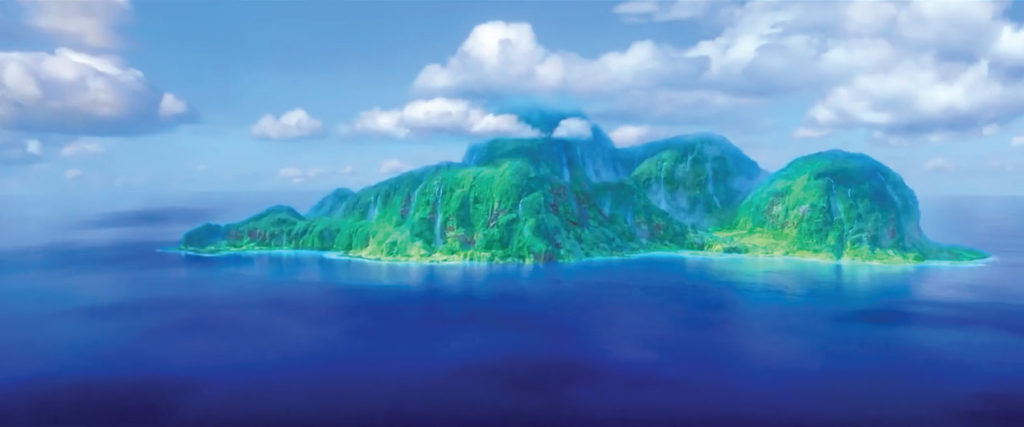 Cena do filme Moana – a ilha da deusa Te Fiti