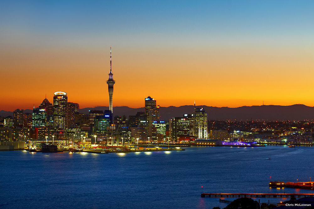 Vista panorâmica de Auckland, a maior cidade da Nova Zelândia