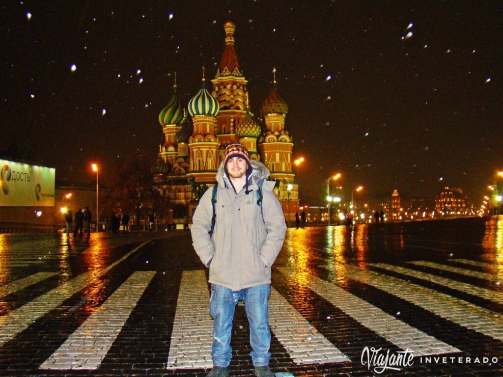 Floquinhos de neve em Moscou, na Rússia