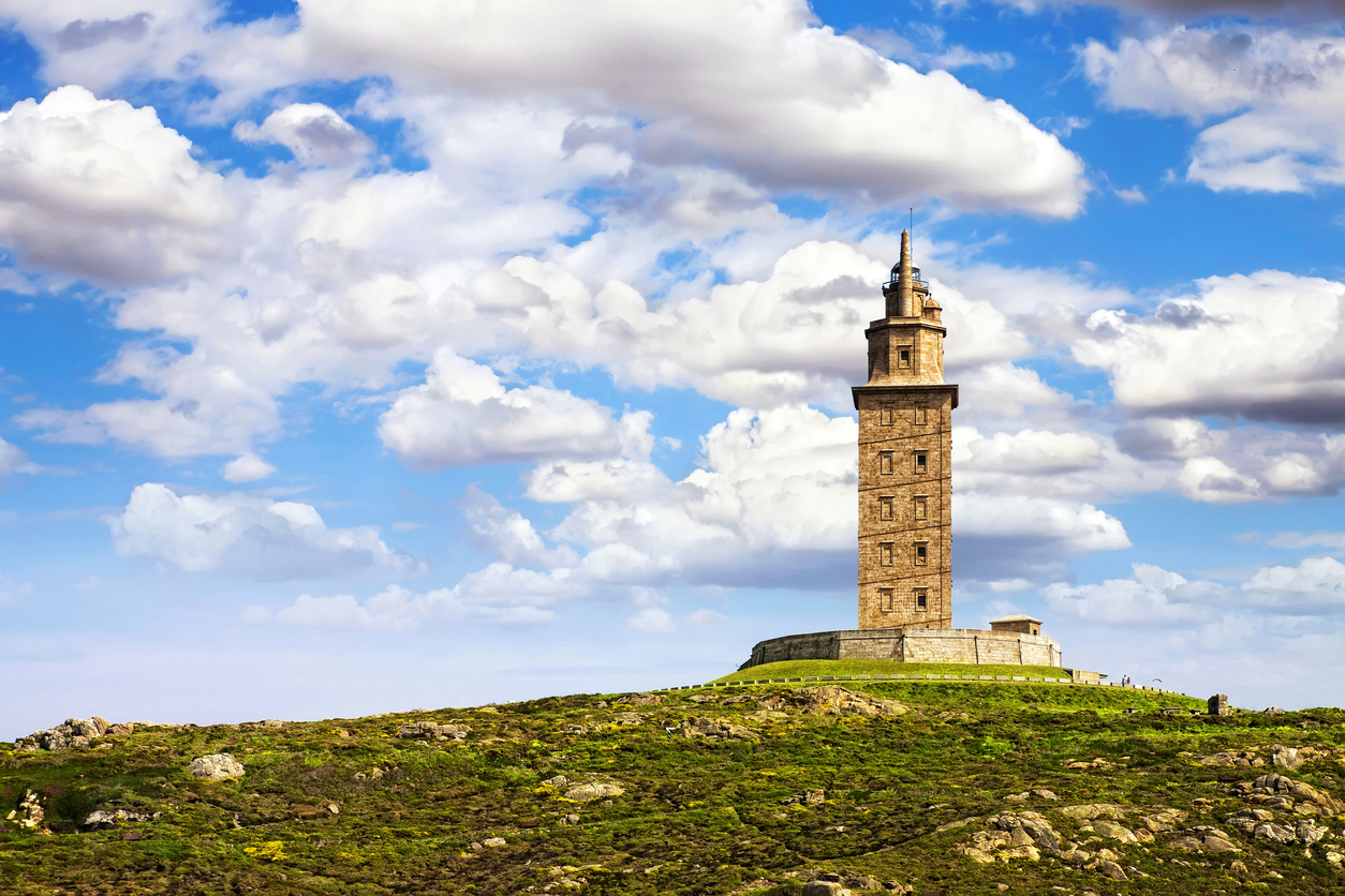 Vista da Torre de Hércules, em La Coruña
