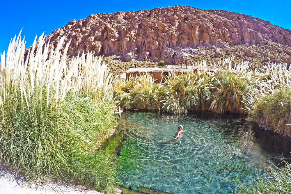 Uma das 8 piscinas quentinhas das Termas de Puritama – Deserto do Atacama