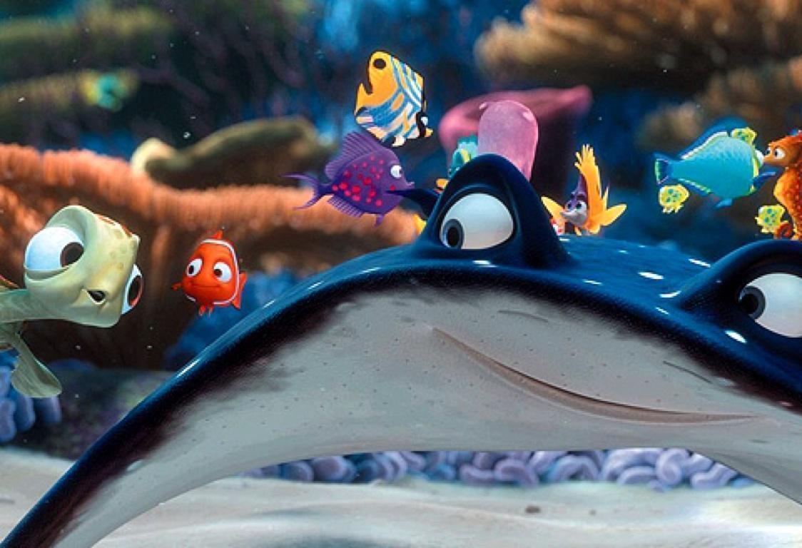 Sting-Ray em “Procurando Nemo”, que se tornará Sting-Rhonda em “Procurando Dory”