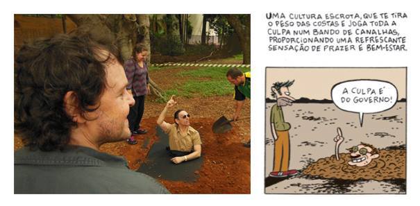 Matheus Nashtergaele e Paulo Miklos durante as filmagens de “Quando Parei de me Preocupar com Canalhas”, inspirado em uma tirinha de Caco Galhardo