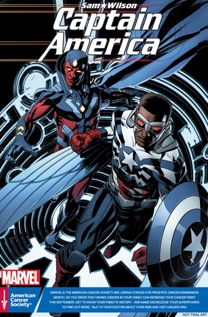 Roupas de heróis da Marvel vai ficar azul em setembro, numa ação contra o câncer de próstata