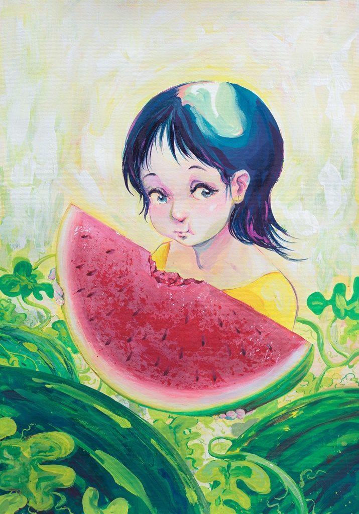 Releitura da personagem Magali feita pela artista Mika Takahasi