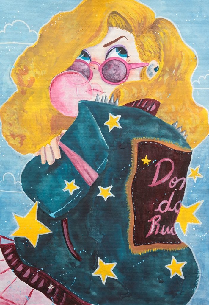 Releitura da personagem Carminha Fru Fru feita pela artista Ana Maria Sena