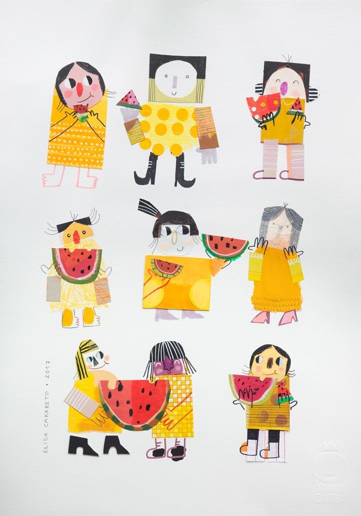 Releitura da personagem Magali feita pela artista Elisa Carareto