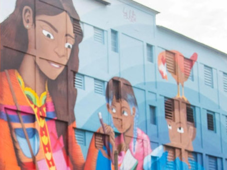 Detalhe da obra de Luna Buschinelli