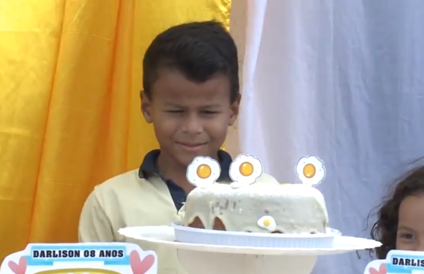 No Ceará, garoto ganha festa de aniversário com o tema “pão com ovo”