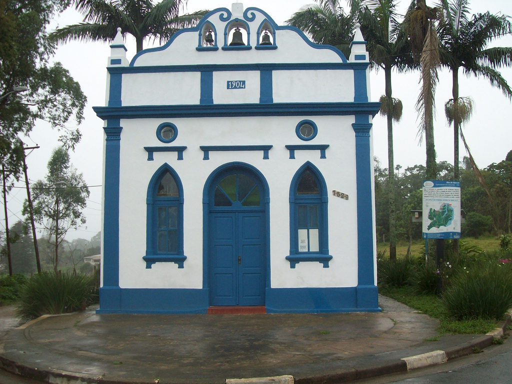 Capela de São Sebastião, construída na Ilha do Bororé em 1904, região do Grajaú, zona sul de São Paulo