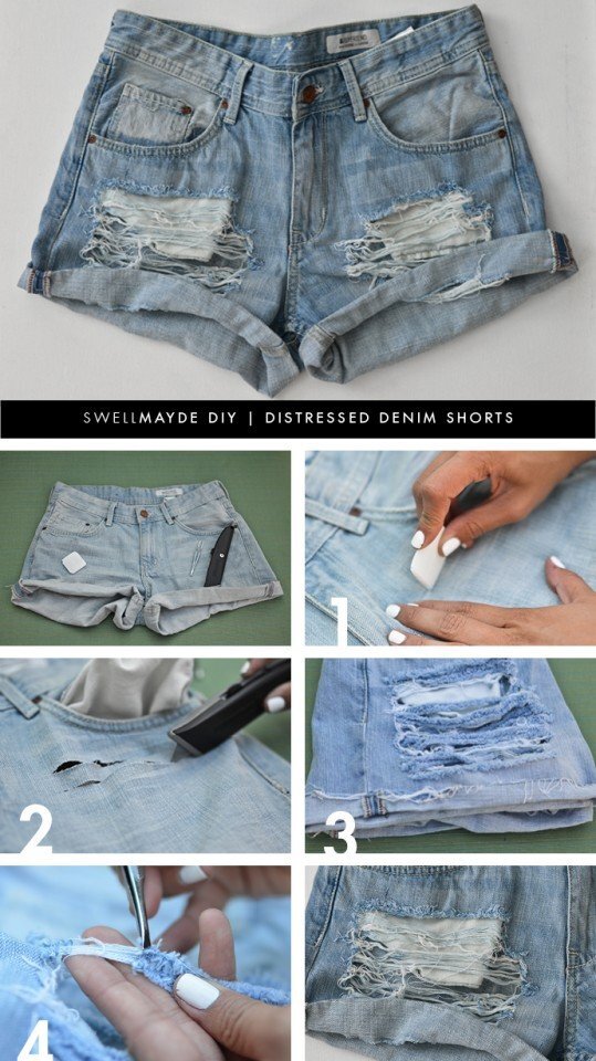 32 Ideias para Transformar Jeans Velhos em Shorts Estilosos