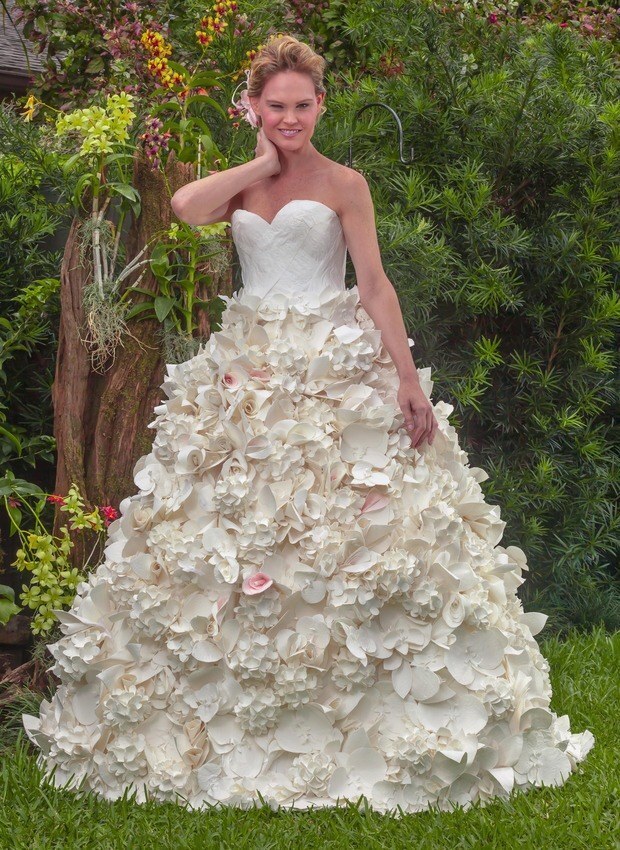 vestido de noiva de papel higiênico