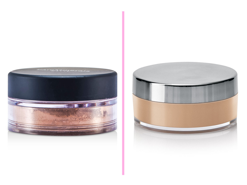 Base em pó da BareMinerals e a da Mary Kay